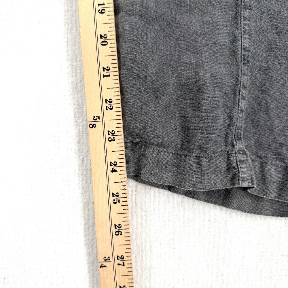 Zara Jumpsuit Women Extra Small Gray Utility 100% Linen Short Sleeve Button Up - Picture 11 of 16